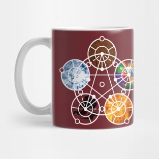 Five Elements Pentagram, Earth, Fire, Wind, Water, Spirit Mug